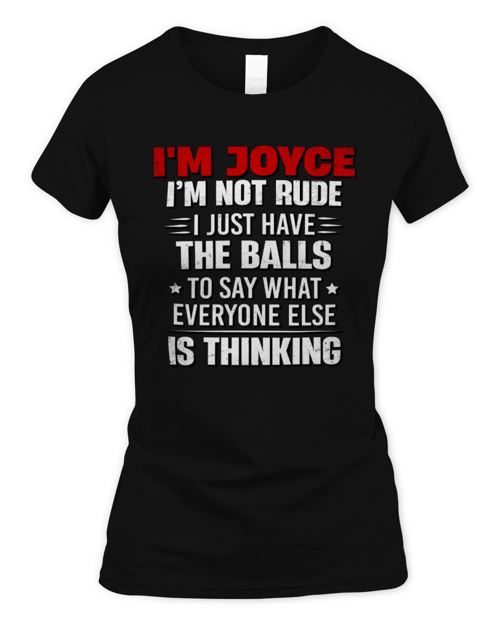 I'm Name I'm Not Rude I Just Have The Balls Funny T-Shirt JOYCE M1-46 / Women's Standard T-Shirt / black