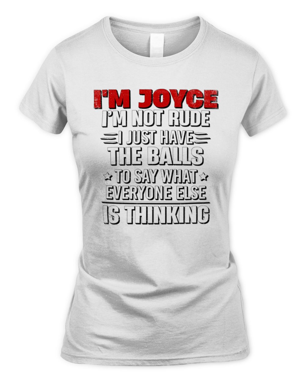 I'm Name I'm Not Rude I Just Have The Balls Funny T-Shirt JOYCE M1-46 / Women's Standard T-Shirt / white