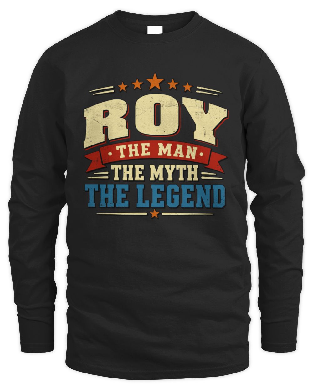 The Man The Myth The Legend Ribbon Vintage T-Shirt ROY M1-56 / Men's Long Sleeved T-Shirt / black