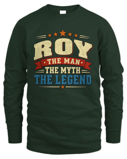 The Man The Myth The Legend Ribbon Vintage T-Shirt ROY M1-56 / Men's Long Sleeved T-Shirt / forest green