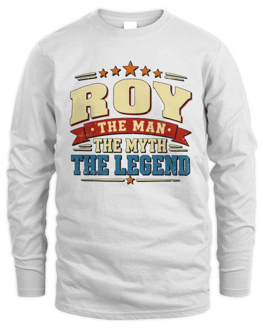 The Man The Myth The Legend Ribbon Vintage T-Shirt ROY M1-56 / Men's Long Sleeved T-Shirt / white