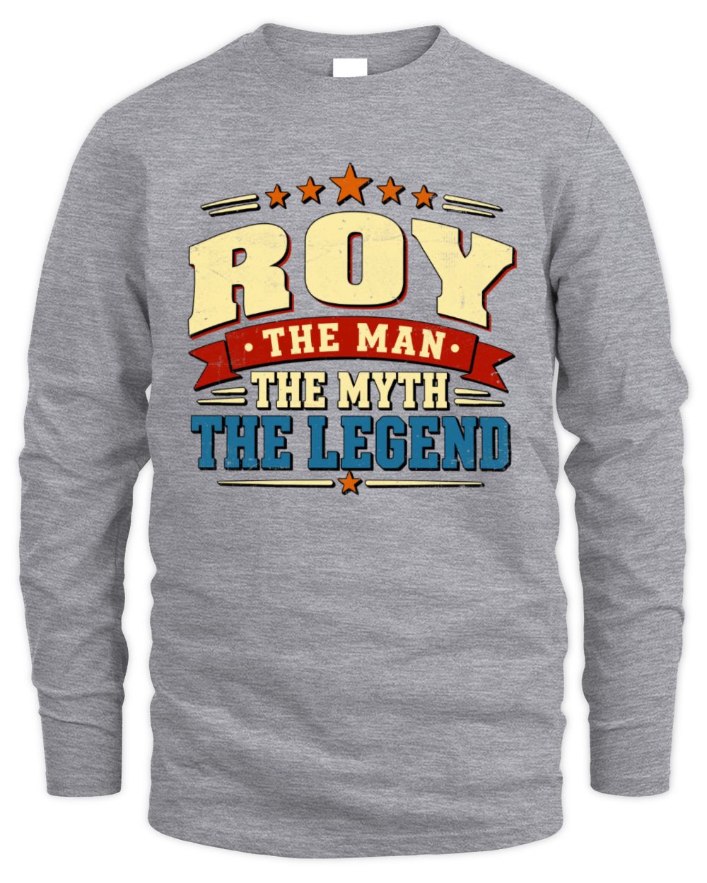 The Man The Myth The Legend Ribbon Vintage T-Shirt ROY M1-56 / Men's Long Sleeved T-Shirt / sport grey