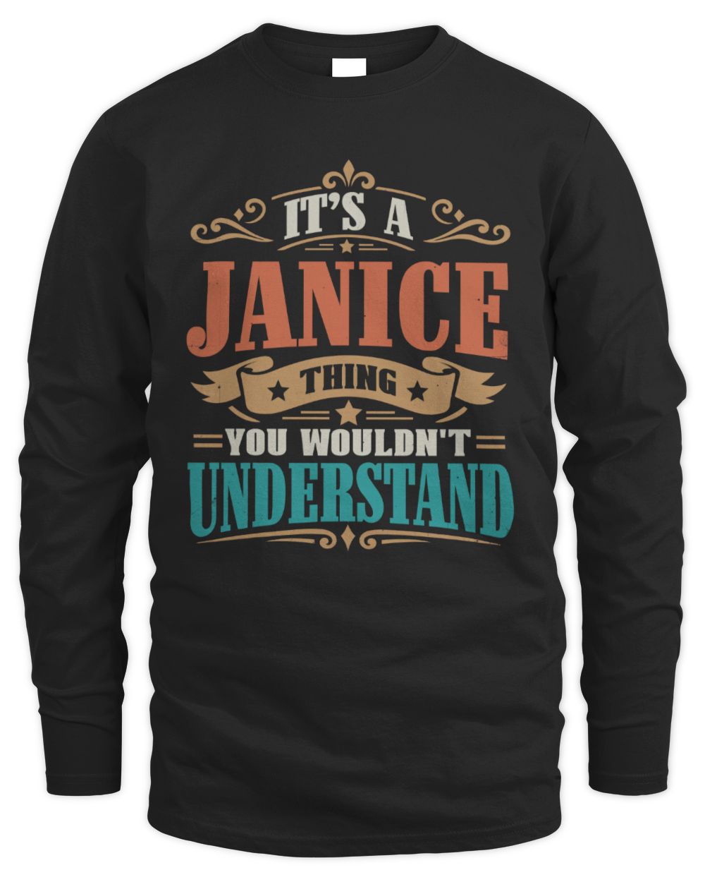 It’s a Name Thing Personalized Retro T-Shirt JANICE M1-47 / Men's Long Sleeved T-Shirt / black