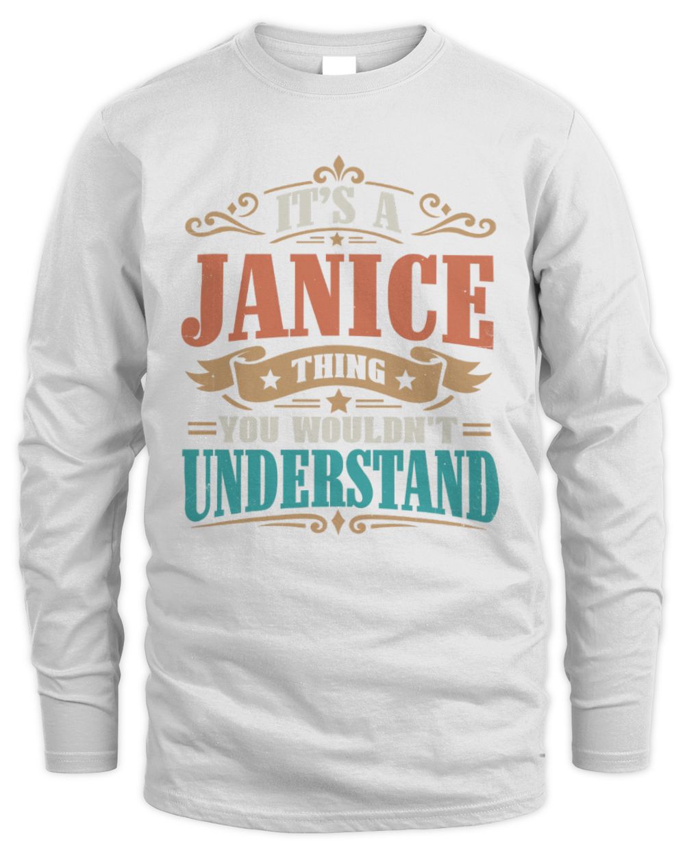 It’s a Name Thing Personalized Retro T-Shirt JANICE M1-47 / Men's Long Sleeved T-Shirt / white