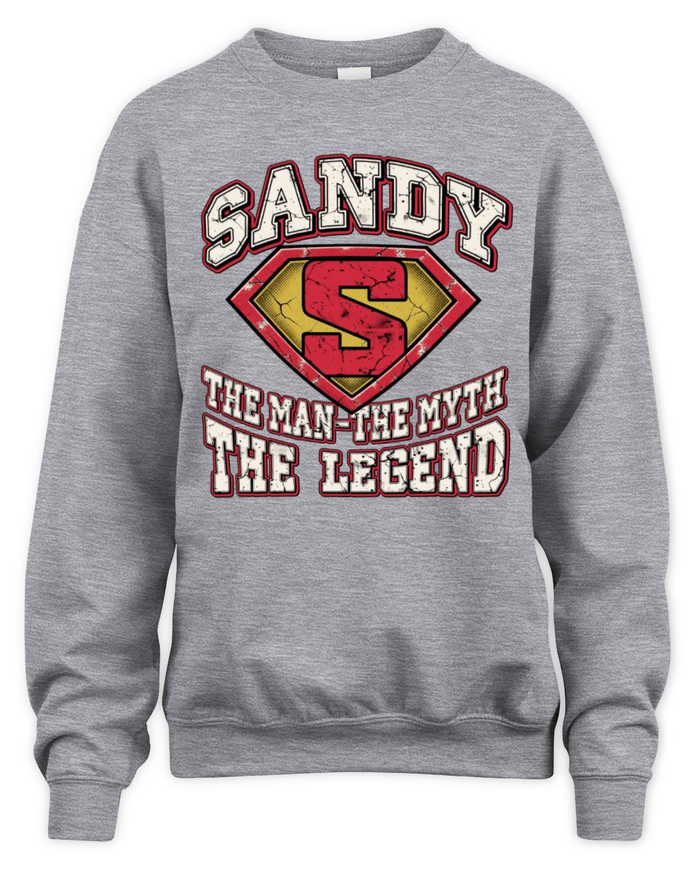 The Man The Myth The Legend Superman Graphic T-Shirt SANDY M1-74 / Unisex Sweatshirt / sport grey