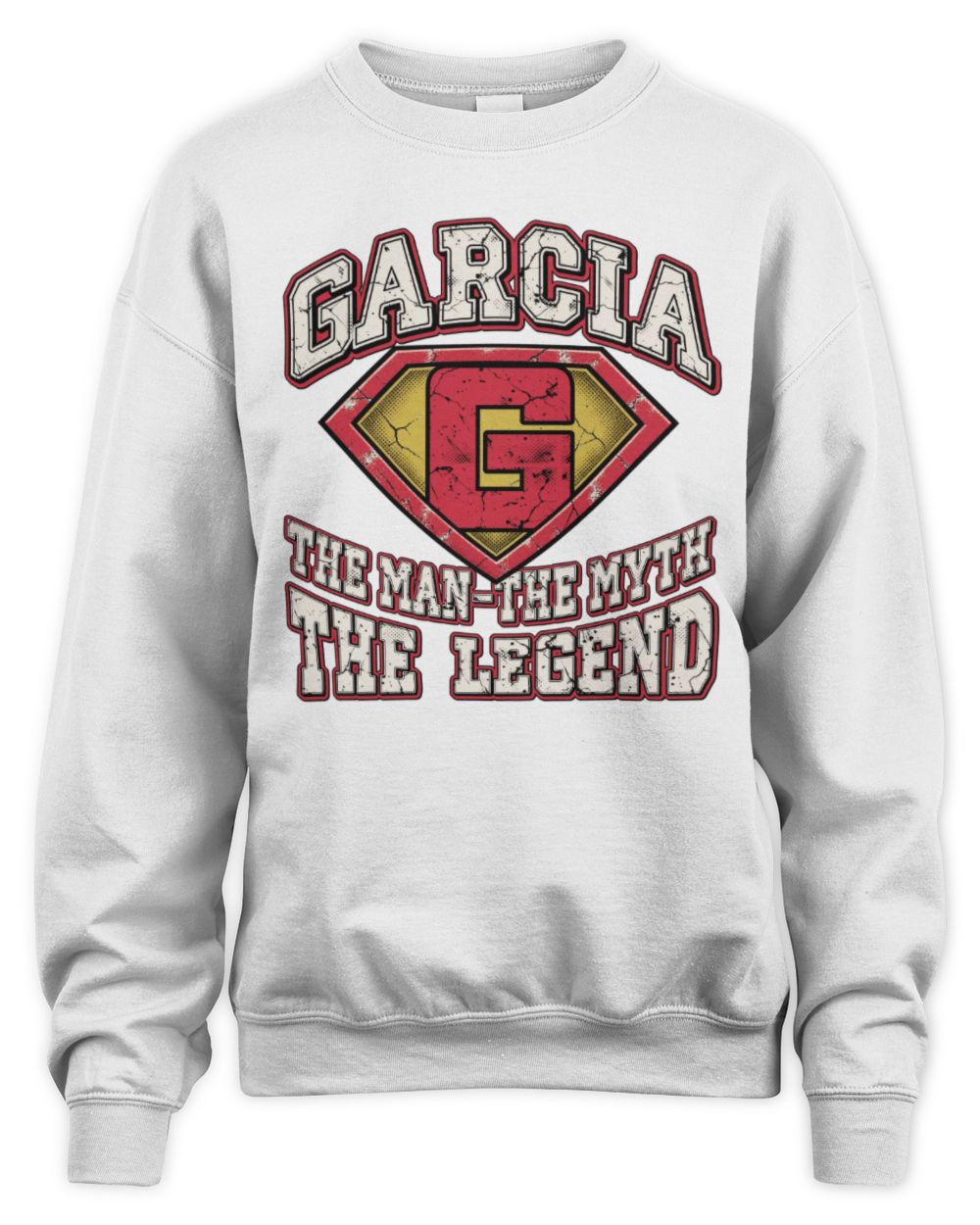 The Man The Myth The Legend Superman Graphic T-Shirt GARCIA M1-74 / Unisex Sweatshirt / white