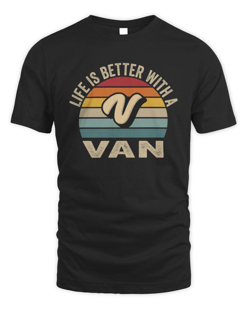 Life Is Better with Name Vintage Sun Shirt VAN M1-50 / Unisex Standard T-Shirt / black