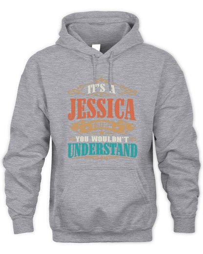 It’s a Name Thing Personalized Retro T-Shirt JESSICA M1-47 / Unisex Hoodie / sport grey