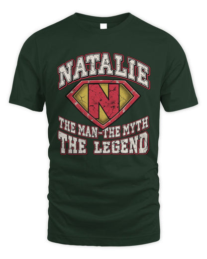 The Man The Myth The Legend Superman Graphic T-Shirt NATALIE M1-74 / Unisex Standard T-Shirt / forest green