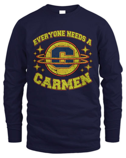 Everyone Needs a Your Name Shirt CARMEN M1-76 / Men's Long Sleeved T-Shirt / navy
