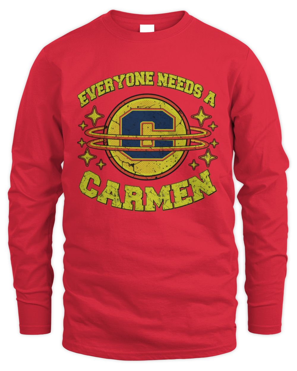 Everyone Needs a Your Name Shirt CARMEN M1-76 / Men's Long Sleeved T-Shirt / red