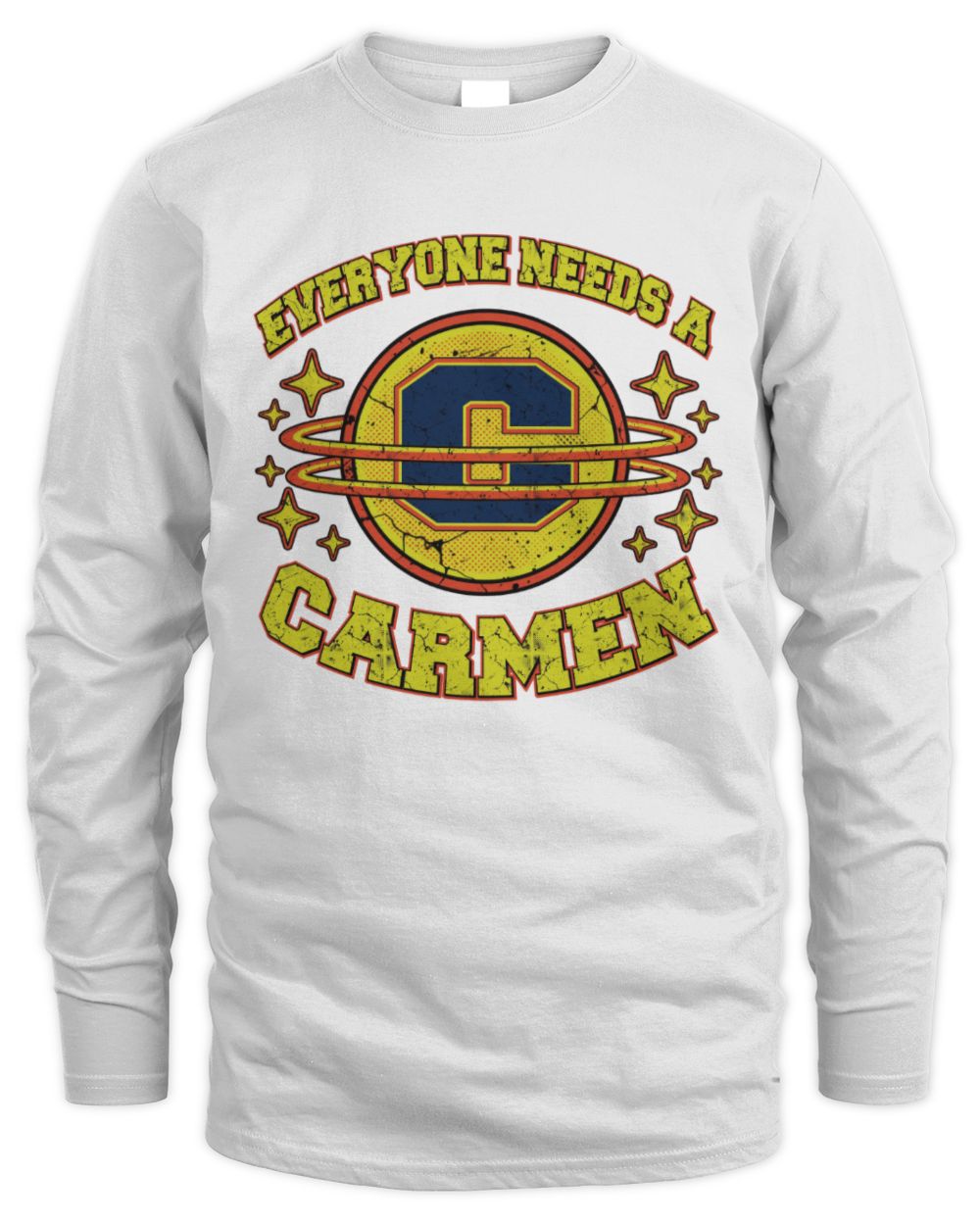 Everyone Needs a Your Name Shirt CARMEN M1-76 / Men's Long Sleeved T-Shirt / white