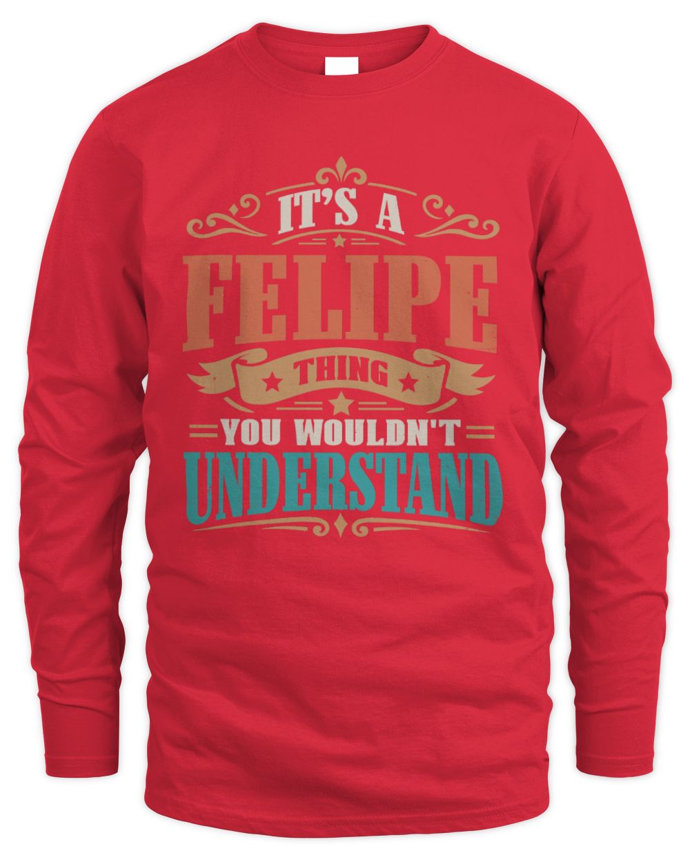 It’s a Name Thing Personalized Retro T-Shirt FELIPE M1-47 / Men's Long Sleeved T-Shirt / red