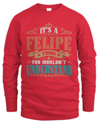 It’s a Name Thing Personalized Retro T-Shirt FELIPE M1-47 / Men's Long Sleeved T-Shirt / red