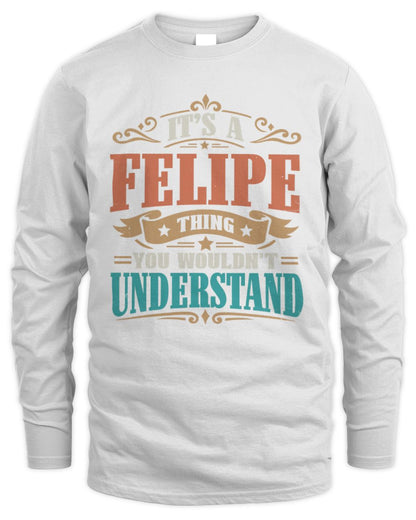 It’s a Name Thing Personalized Retro T-Shirt FELIPE M1-47 / Men's Long Sleeved T-Shirt / white