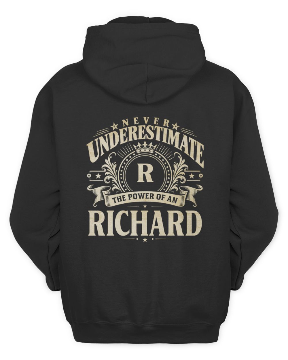 Never Underestimate Your Name Luxury Logo Shirt RICHARD M1-63 / Unisex Hoodie / black