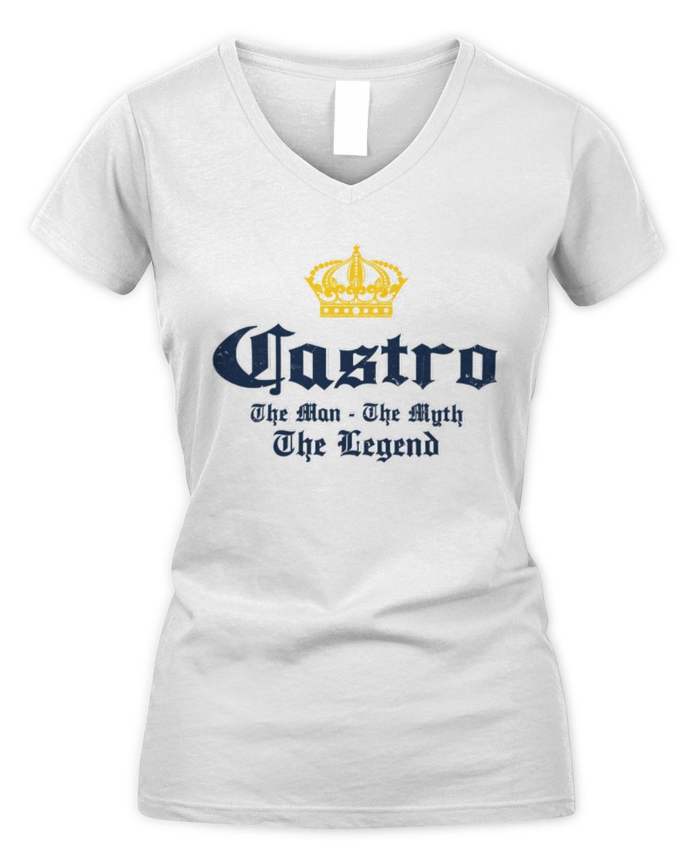 The Man The Myth The Legend Corona Beer T-Shirt CASTRO M1-S83 / Women's V-Neck T-Shirt / white