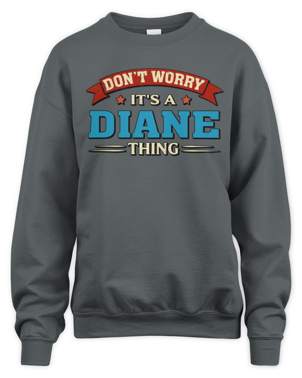 Don't Worry It's a Your Name Thing Funny Retro T-Shirt DIANE M1-57 / Unisex Sweatshirt / charcoal