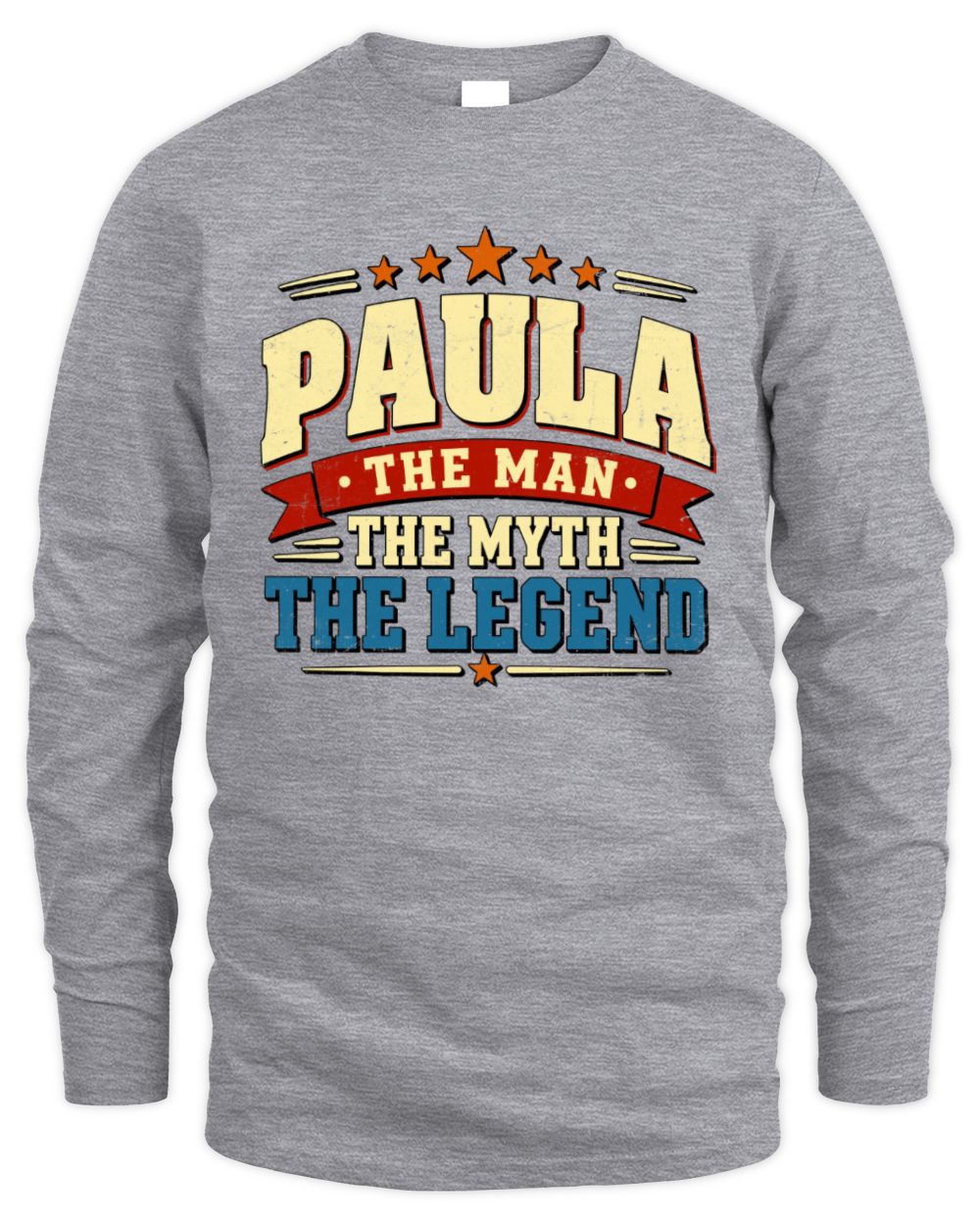 The Man The Myth The Legend Ribbon Vintage T-Shirt PAULA M1-56 / Men's Long Sleeved T-Shirt / sport grey