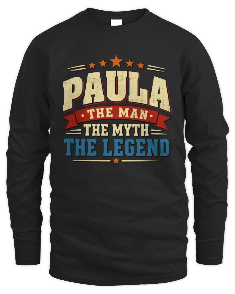 The Man The Myth The Legend Ribbon Vintage T-Shirt PAULA M1-56 / Men's Long Sleeved T-Shirt / black
