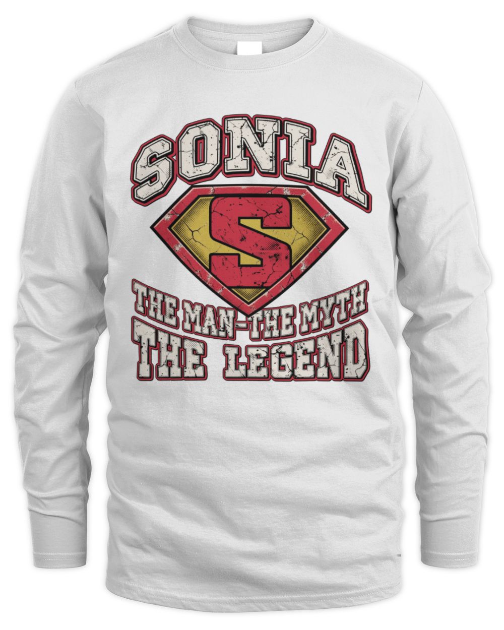 The Man The Myth The Legend Superman Graphic T-Shirt SONIA M1-74 / Men's Long Sleeved T-Shirt / white