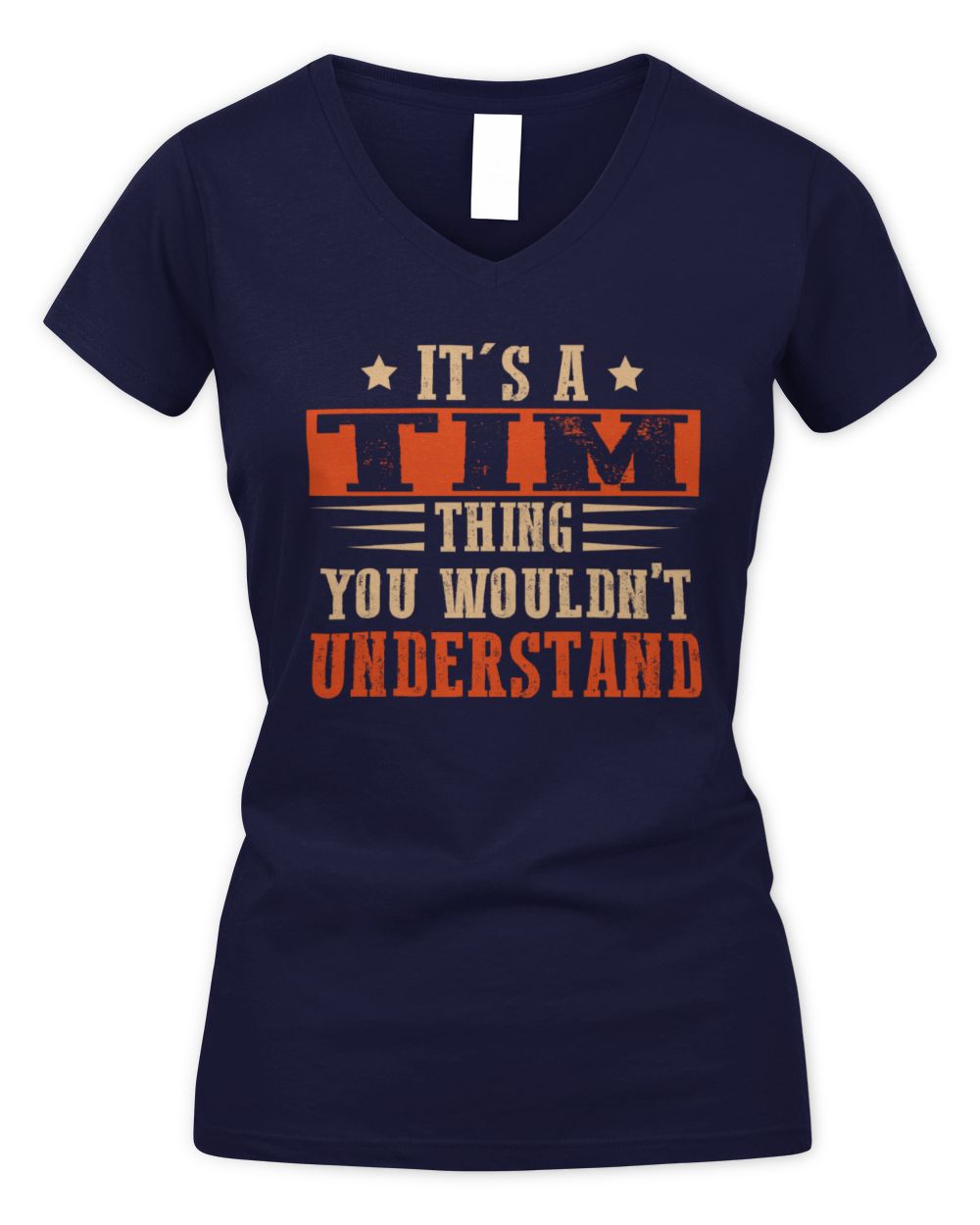 It's a Name Thing Personalized Funny Shirt TIM M1-51 / Women's V-Neck T-Shirt / navy