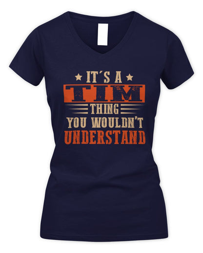 It's a Name Thing Personalized Funny Shirt TIM M1-51 / Women's V-Neck T-Shirt / navy