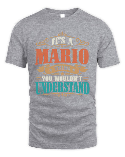 It’s a Name Thing Personalized Retro T-Shirt MARIO M1-47 / Unisex Standard T-Shirt / sport grey
