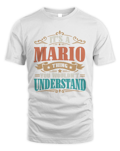 It’s a Name Thing Personalized Retro T-Shirt MARIO M1-47 / Unisex Standard T-Shirt / white