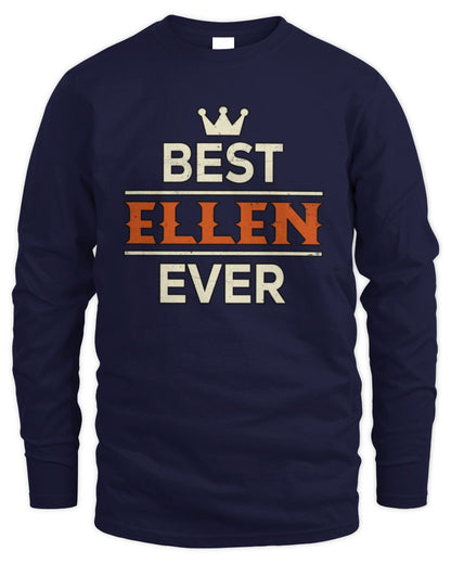 Best Your Name With Crown Shirt ELLEN M1-59 / Men's Long Sleeved T-Shirt / navy
