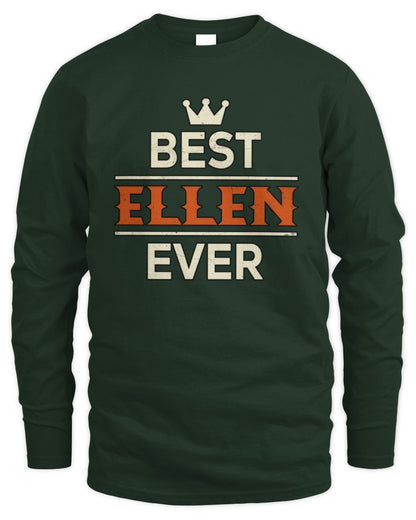 Best Your Name With Crown Shirt ELLEN M1-59 / Men's Long Sleeved T-Shirt / forest green