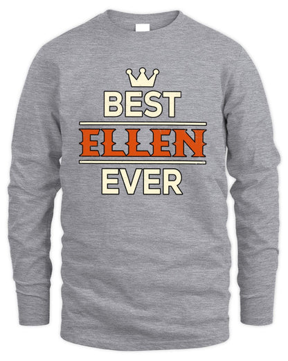 Best Your Name With Crown Shirt ELLEN M1-59 / Men's Long Sleeved T-Shirt / sport grey