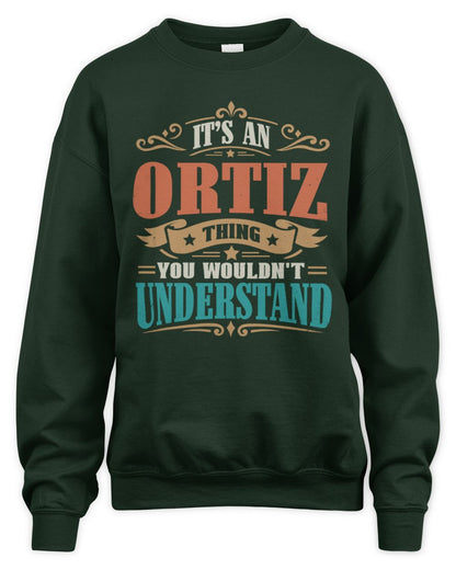 It’s a Name Thing Personalized Retro T-Shirt ORTIZ M1-47 / Unisex Sweatshirt / forest green