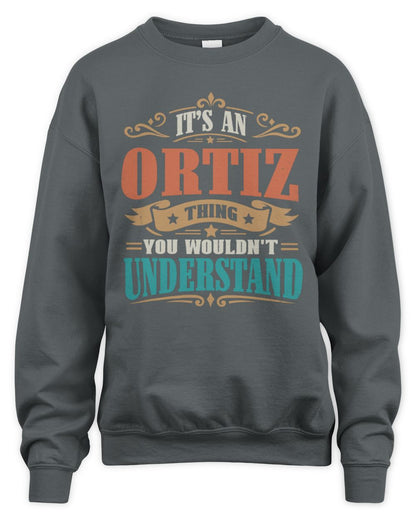 It’s a Name Thing Personalized Retro T-Shirt ORTIZ M1-47 / Unisex Sweatshirt / charcoal