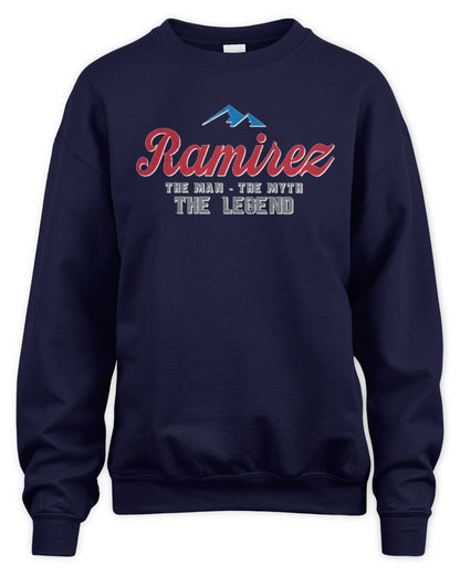 The Man The Myth The Legend Coors Light Beer T-Shirt RAMIREZ M1-S84 / Unisex Sweatshirt / navy
