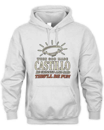 When God Made Your Name Funny Western T-Shirt T-Shirt CASTILLO M1-S82 / Unisex Hoodie / white