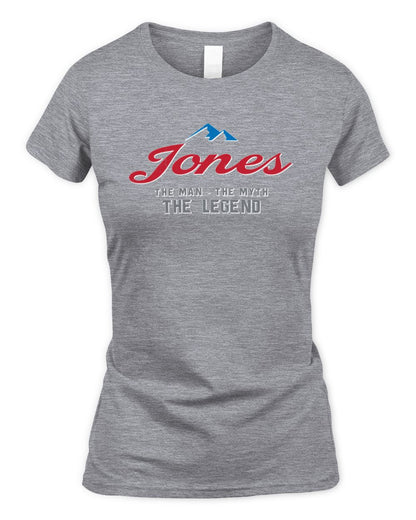 The Man The Myth The Legend Coors Light Beer T-Shirt JONES M1-S84 / Women's Standard T-Shirt / sport grey