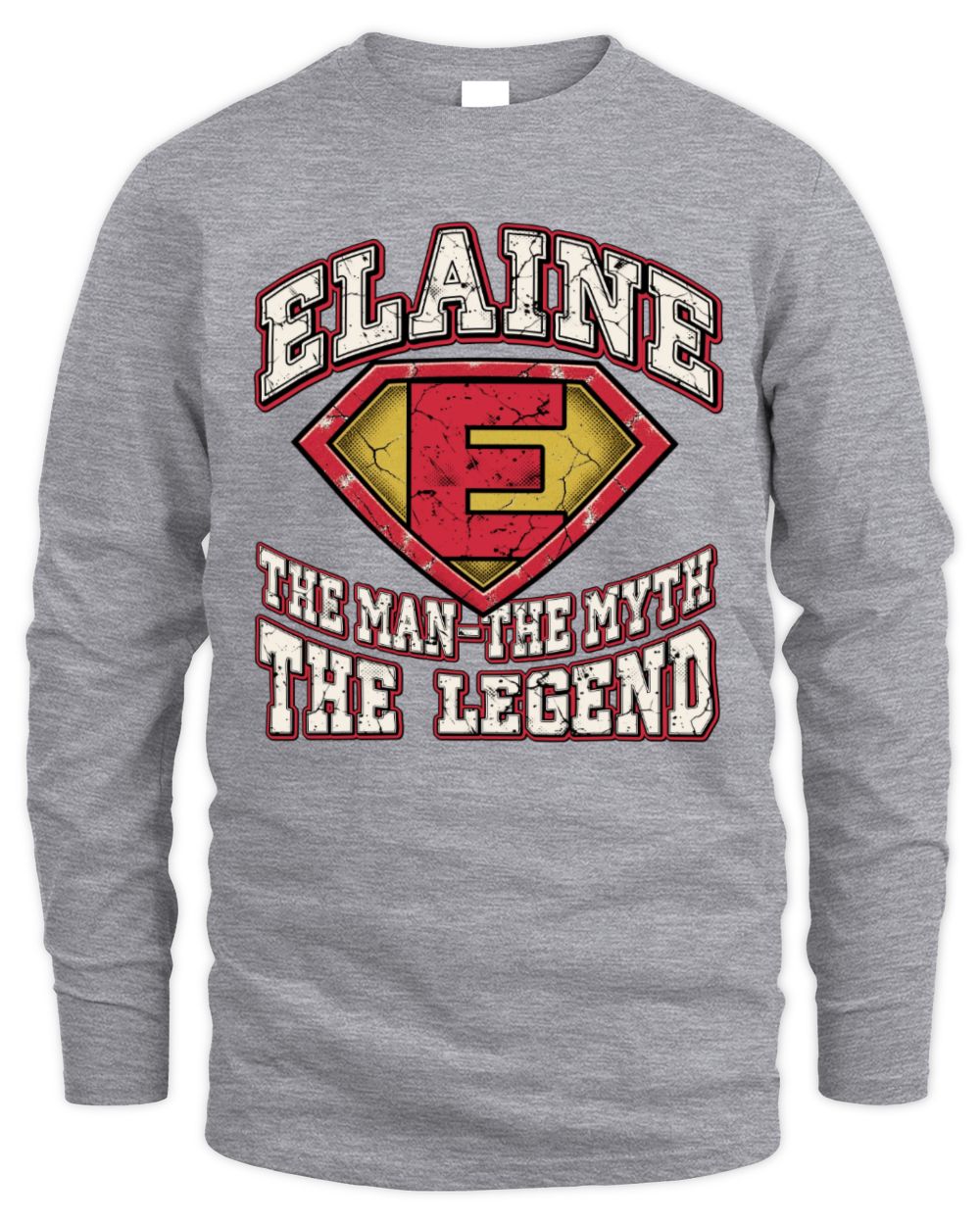 The Man The Myth The Legend Superman Graphic T-Shirt ELAINE M1-74 / Men's Long Sleeved T-Shirt / sport grey