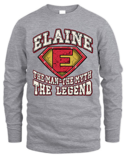 The Man The Myth The Legend Superman Graphic T-Shirt ELAINE M1-74 / Men's Long Sleeved T-Shirt / sport grey