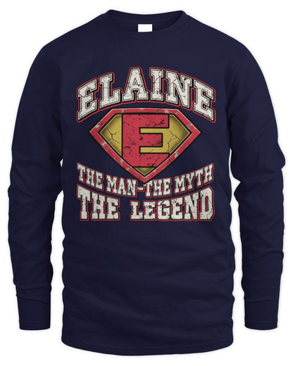 The Man The Myth The Legend Superman Graphic T-Shirt ELAINE M1-74 / Men's Long Sleeved T-Shirt / navy