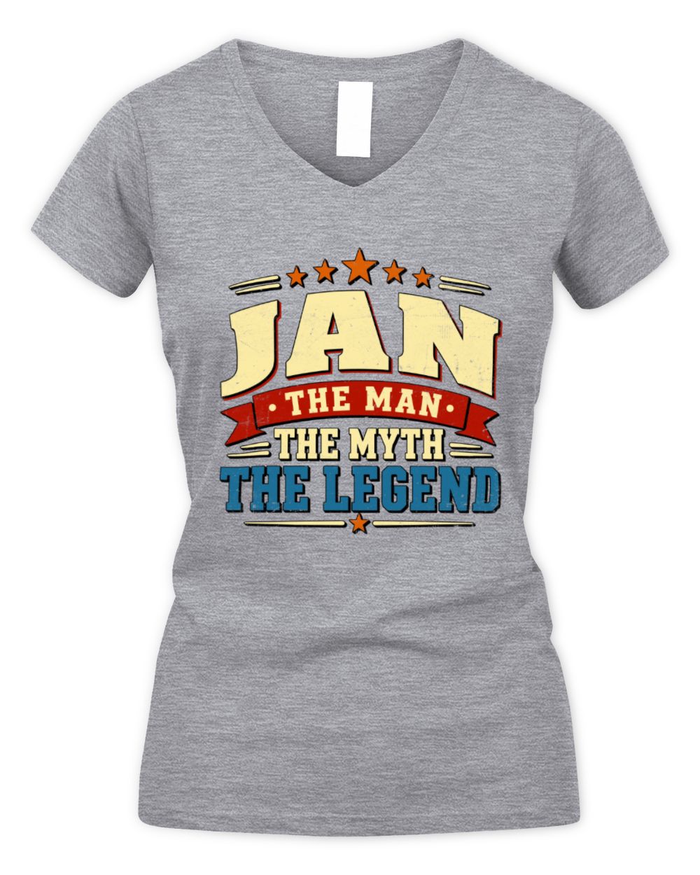 The Man The Myth The Legend Ribbon Vintage T-Shirt JAN M1-56 / Women's V-Neck T-Shirt / sport grey