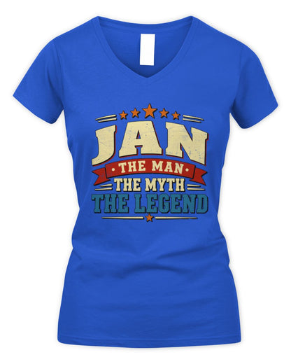 The Man The Myth The Legend Ribbon Vintage T-Shirt JAN M1-56 / Women's V-Neck T-Shirt / royal