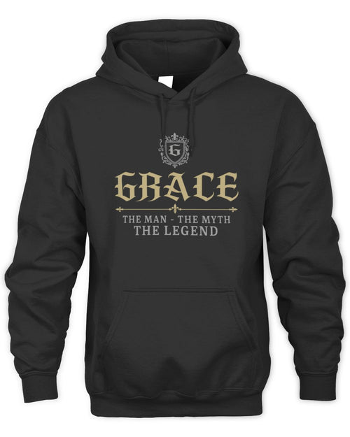 The Man The Myth The Legend Western Shirt GRACE M1-78 / Unisex Hoodie / black