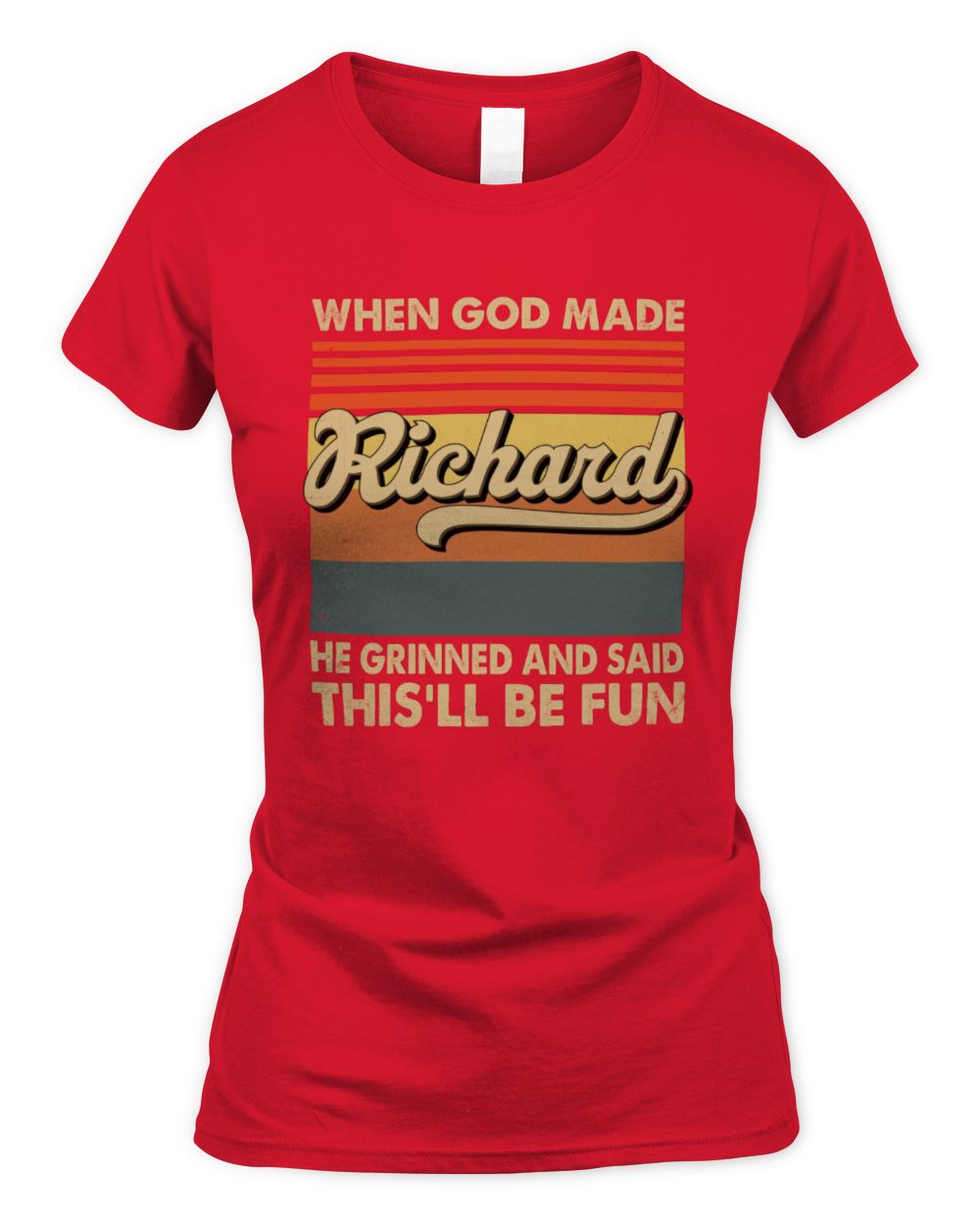 When God Made Your Name He Grinned Vintage T-Shirt RICHARD M1-55 / Women's Standard T-Shirt / red