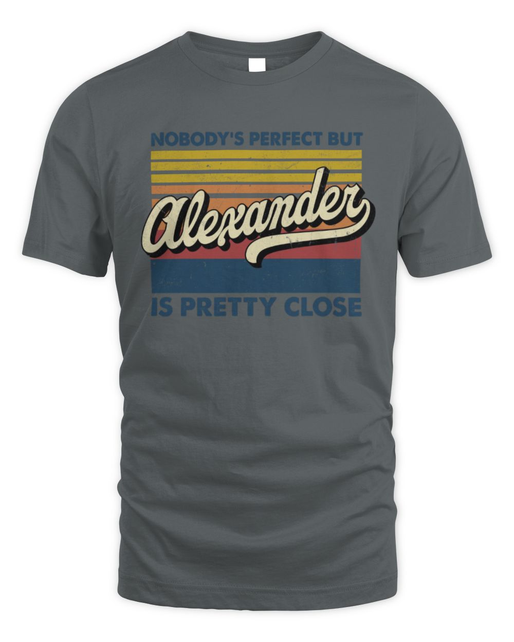 Nobody's Perfect But Your Name Is Pretty Close Retro Shirt ALEXANDER M1-65 / Unisex Standard T-Shirt / charcoal