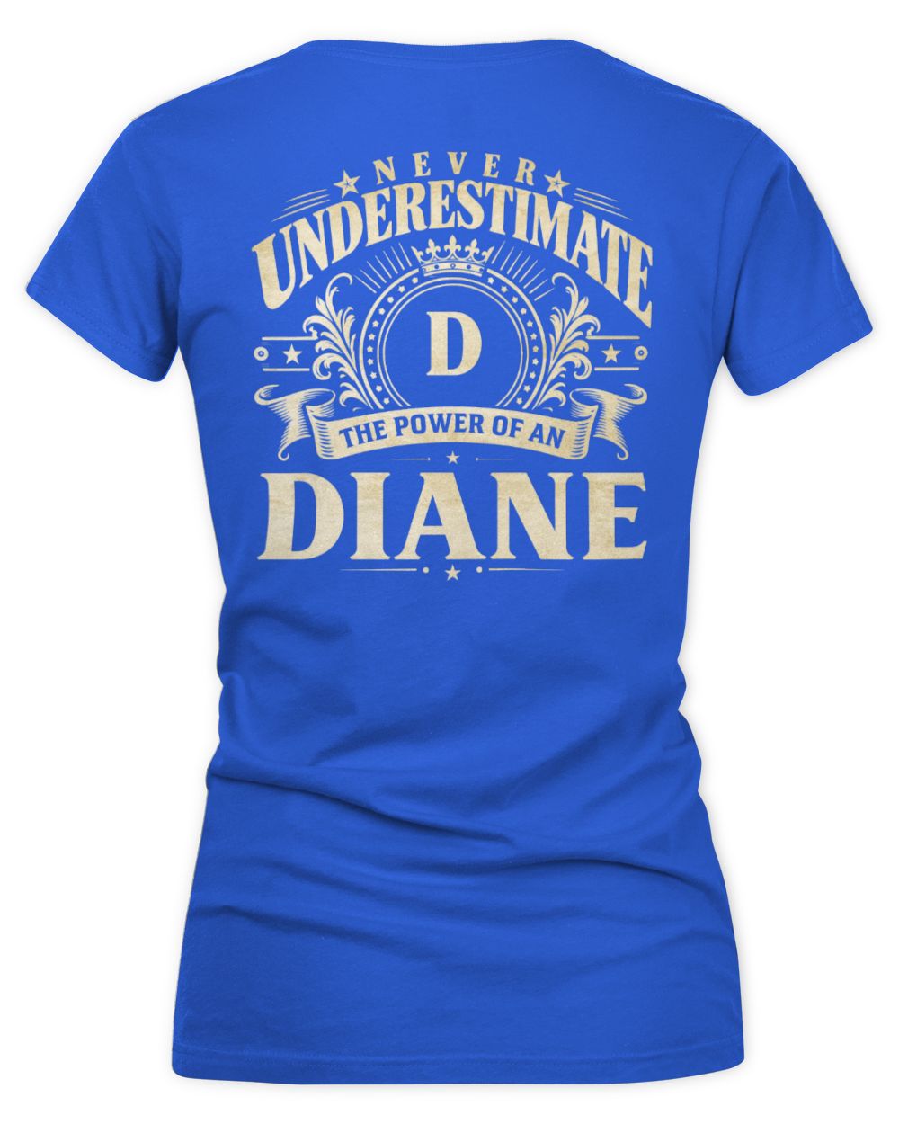Never Underestimate Your Name Luxury Logo Shirt DIANE M1-63 / Women's V-Neck T-Shirt / royal