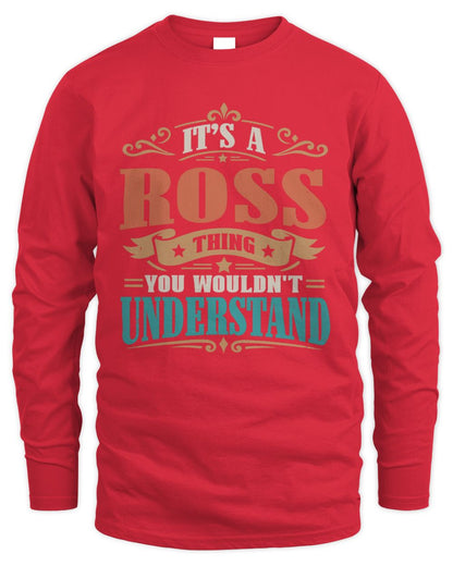 It’s a Name Thing Personalized Retro T-Shirt ROSS M1-47 / Men's Long Sleeved T-Shirt / red