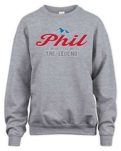 The Man The Myth The Legend Coors Light Beer T-Shirt PHIL M1-S84 / Unisex Sweatshirt / sport grey