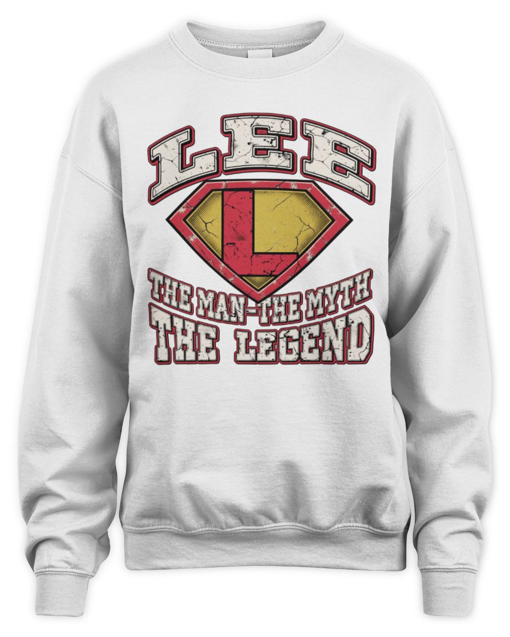 The Man The Myth The Legend Superman Graphic T-Shirt LEE M1-74 / Unisex Sweatshirt / white