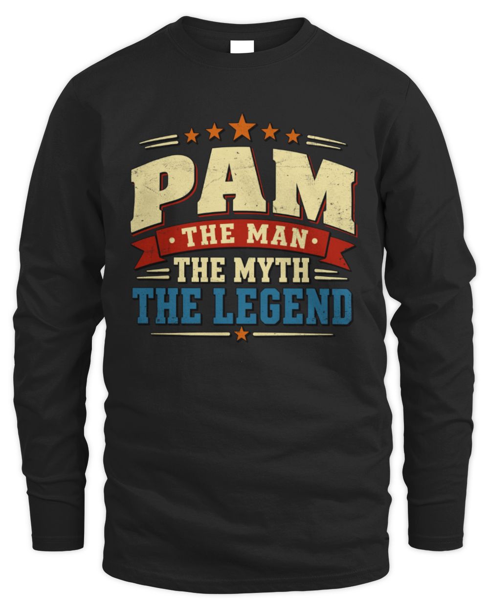 The Man The Myth The Legend Ribbon Vintage T-Shirt PAM M1-56 / Men's Long Sleeved T-Shirt / black